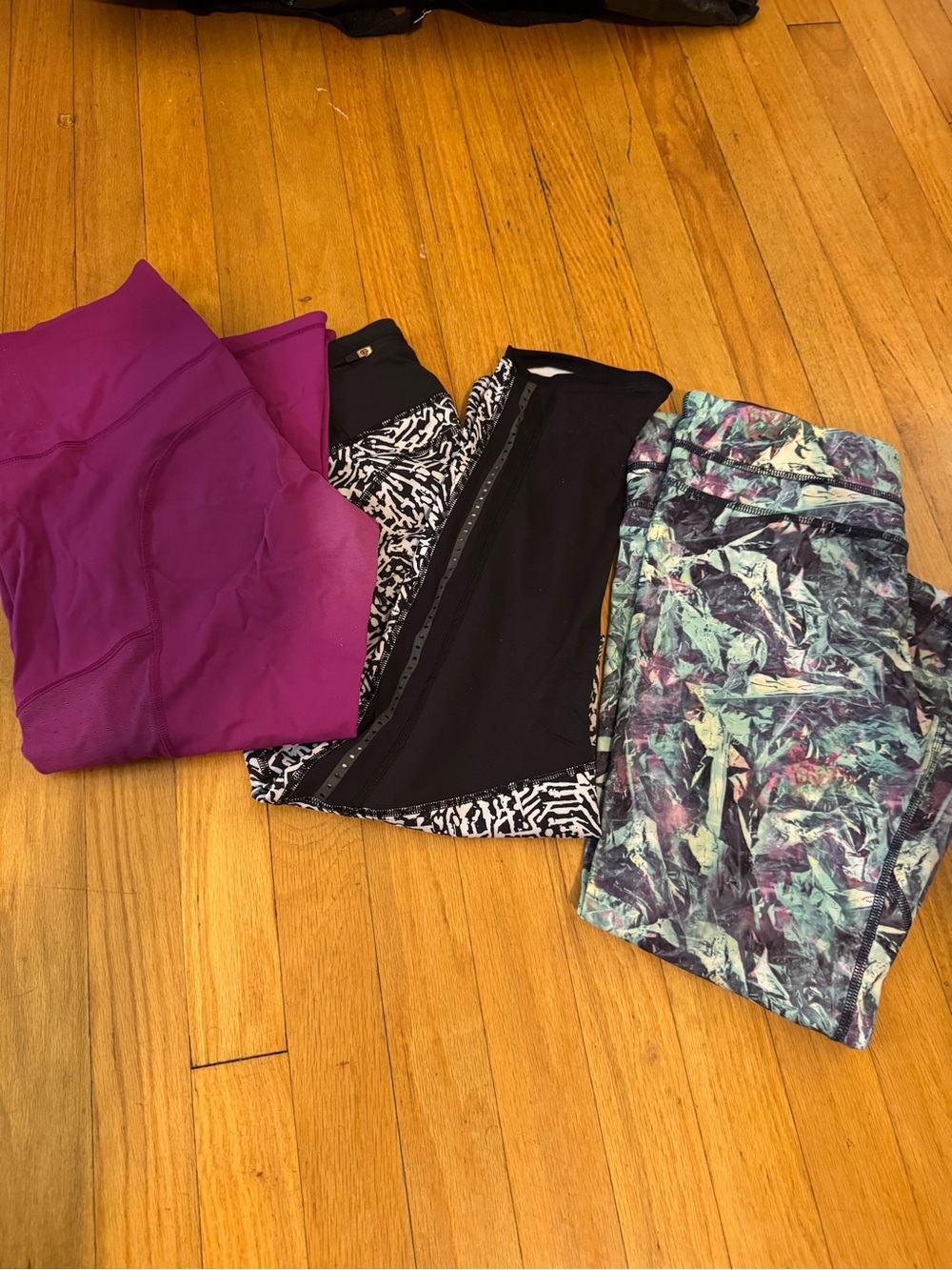 lululemon athletica Purple & Printed Capris Trio